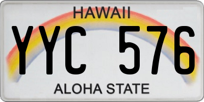 HI license plate YYC576