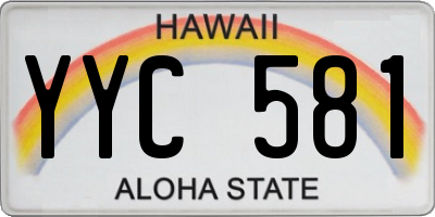 HI license plate YYC581