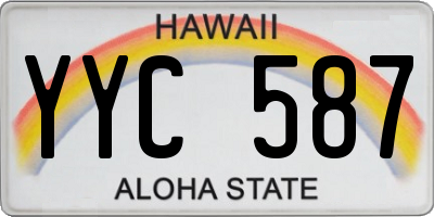 HI license plate YYC587