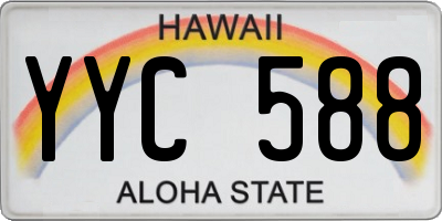 HI license plate YYC588
