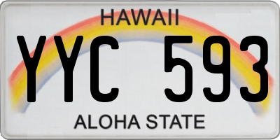 HI license plate YYC593