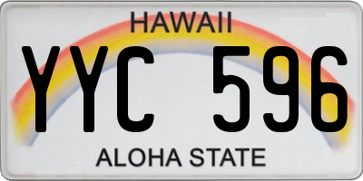 HI license plate YYC596