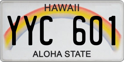 HI license plate YYC601