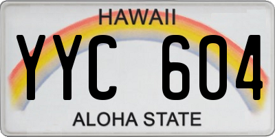 HI license plate YYC604