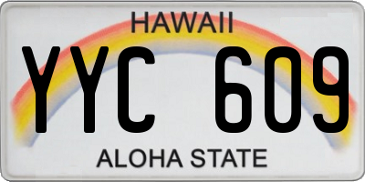HI license plate YYC609