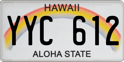 HI license plate YYC612