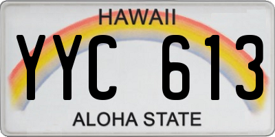 HI license plate YYC613
