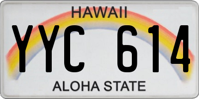 HI license plate YYC614