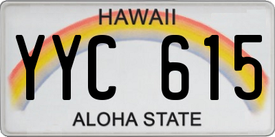 HI license plate YYC615