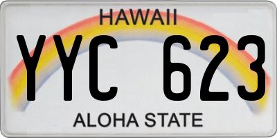 HI license plate YYC623