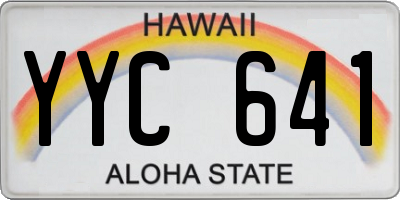 HI license plate YYC641