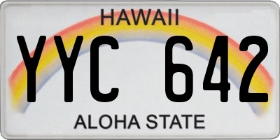 HI license plate YYC642