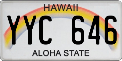 HI license plate YYC646