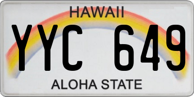 HI license plate YYC649