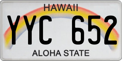 HI license plate YYC652