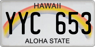 HI license plate YYC653