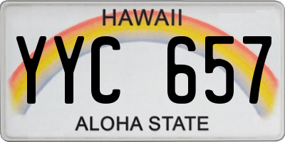 HI license plate YYC657