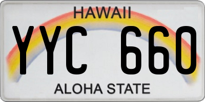 HI license plate YYC660