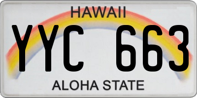 HI license plate YYC663