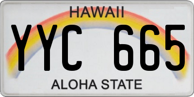 HI license plate YYC665