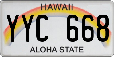 HI license plate YYC668