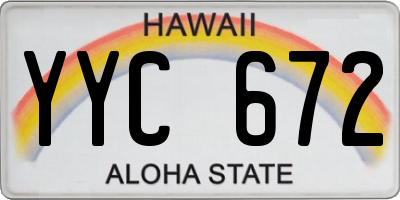 HI license plate YYC672