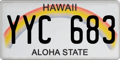 HI license plate YYC683