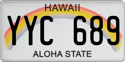 HI license plate YYC689