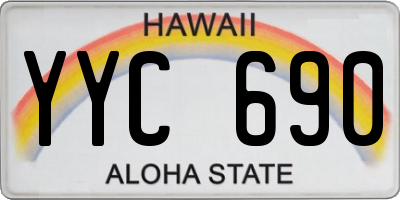 HI license plate YYC690