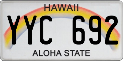 HI license plate YYC692