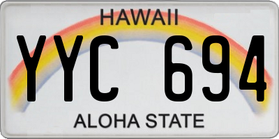 HI license plate YYC694