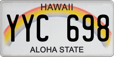 HI license plate YYC698