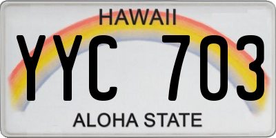 HI license plate YYC703