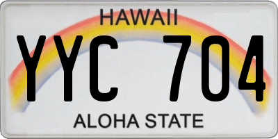 HI license plate YYC704