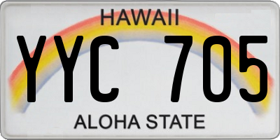 HI license plate YYC705