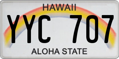 HI license plate YYC707