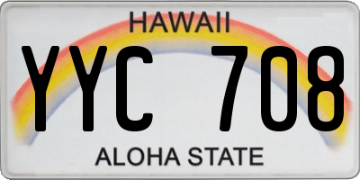 HI license plate YYC708
