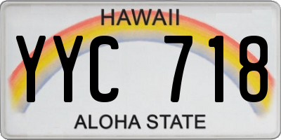 HI license plate YYC718