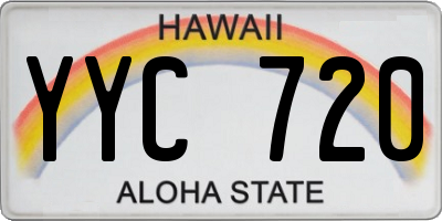 HI license plate YYC720