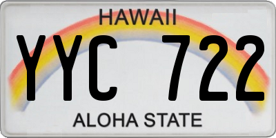 HI license plate YYC722