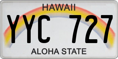 HI license plate YYC727
