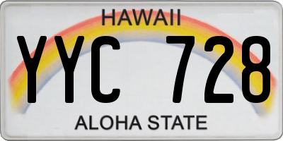 HI license plate YYC728