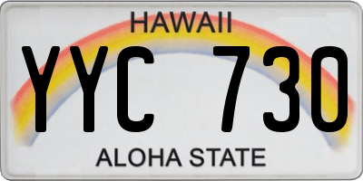 HI license plate YYC730