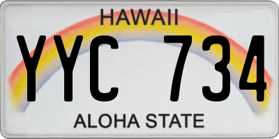 HI license plate YYC734