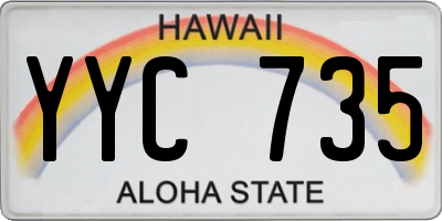 HI license plate YYC735