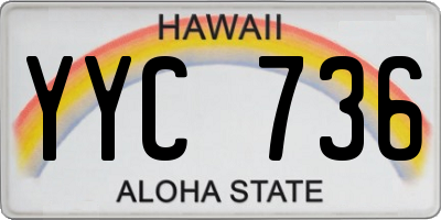 HI license plate YYC736