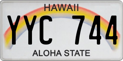 HI license plate YYC744
