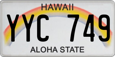 HI license plate YYC749