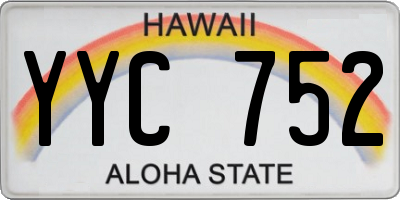 HI license plate YYC752