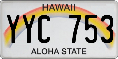 HI license plate YYC753